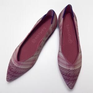ROTHY'S NWOT Rare Breast Cancer Plaid Pointed Flats in Pink Size 11.5